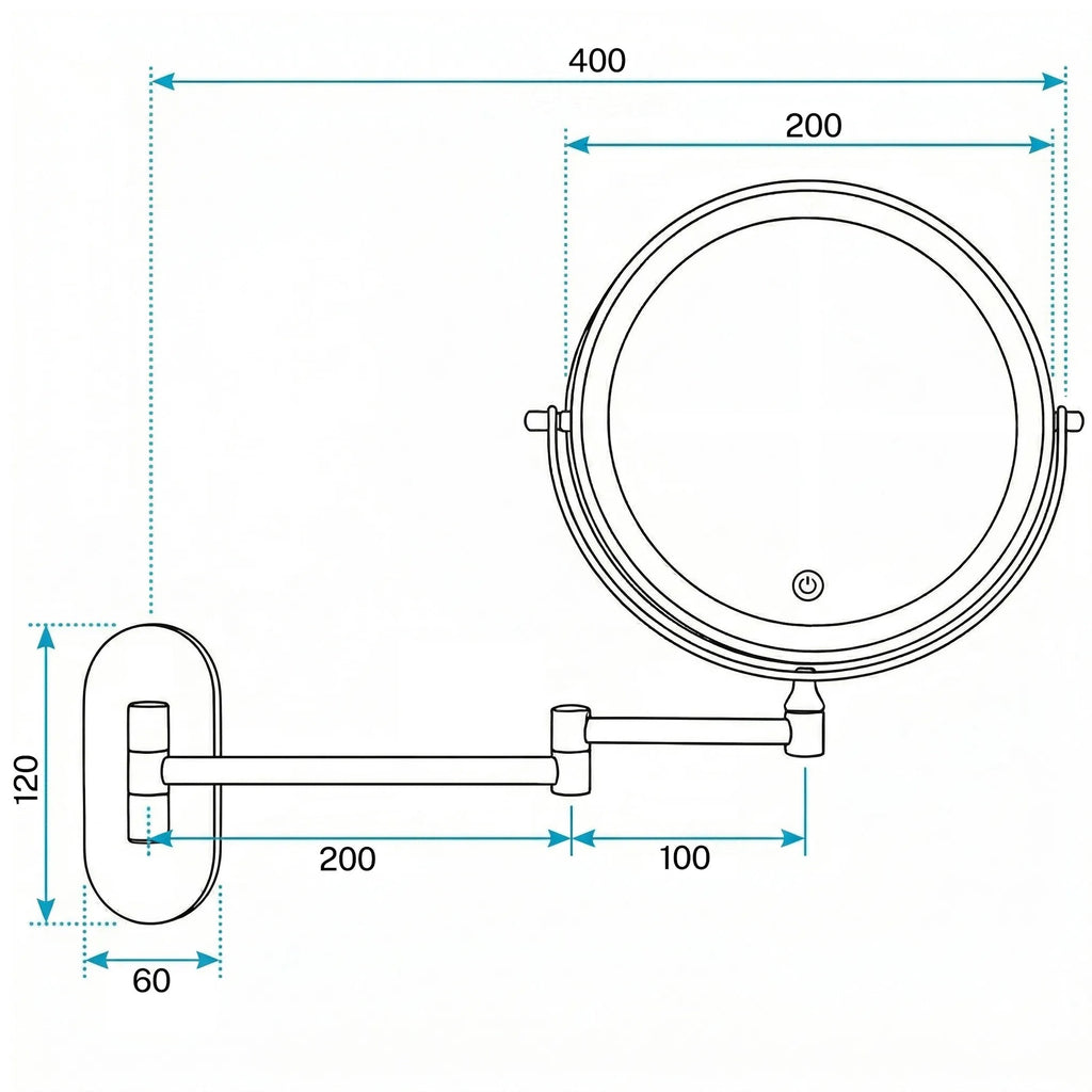 Zrkadlo LED Glow Chrome  12