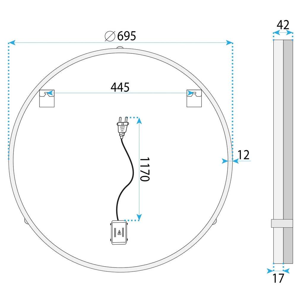 Zrkadlo LED 70cm BL805  13