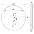 Zrkadlo LED 70cm BL805  13
