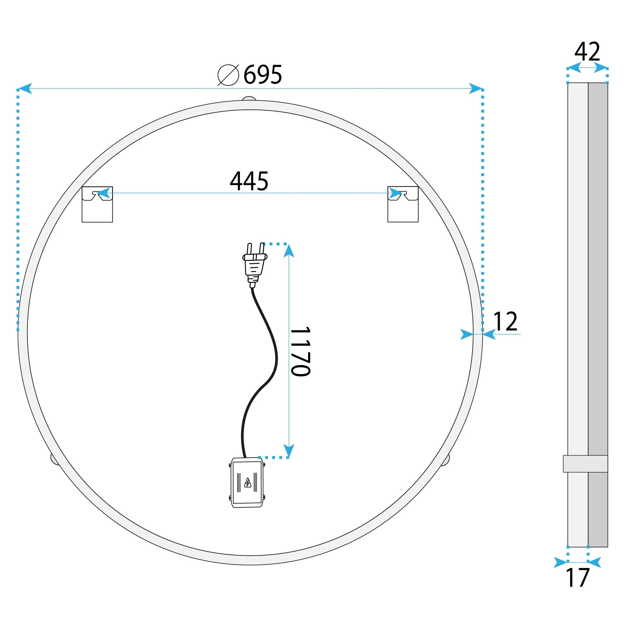 Zrkadlo LED 70cm BL805  13
