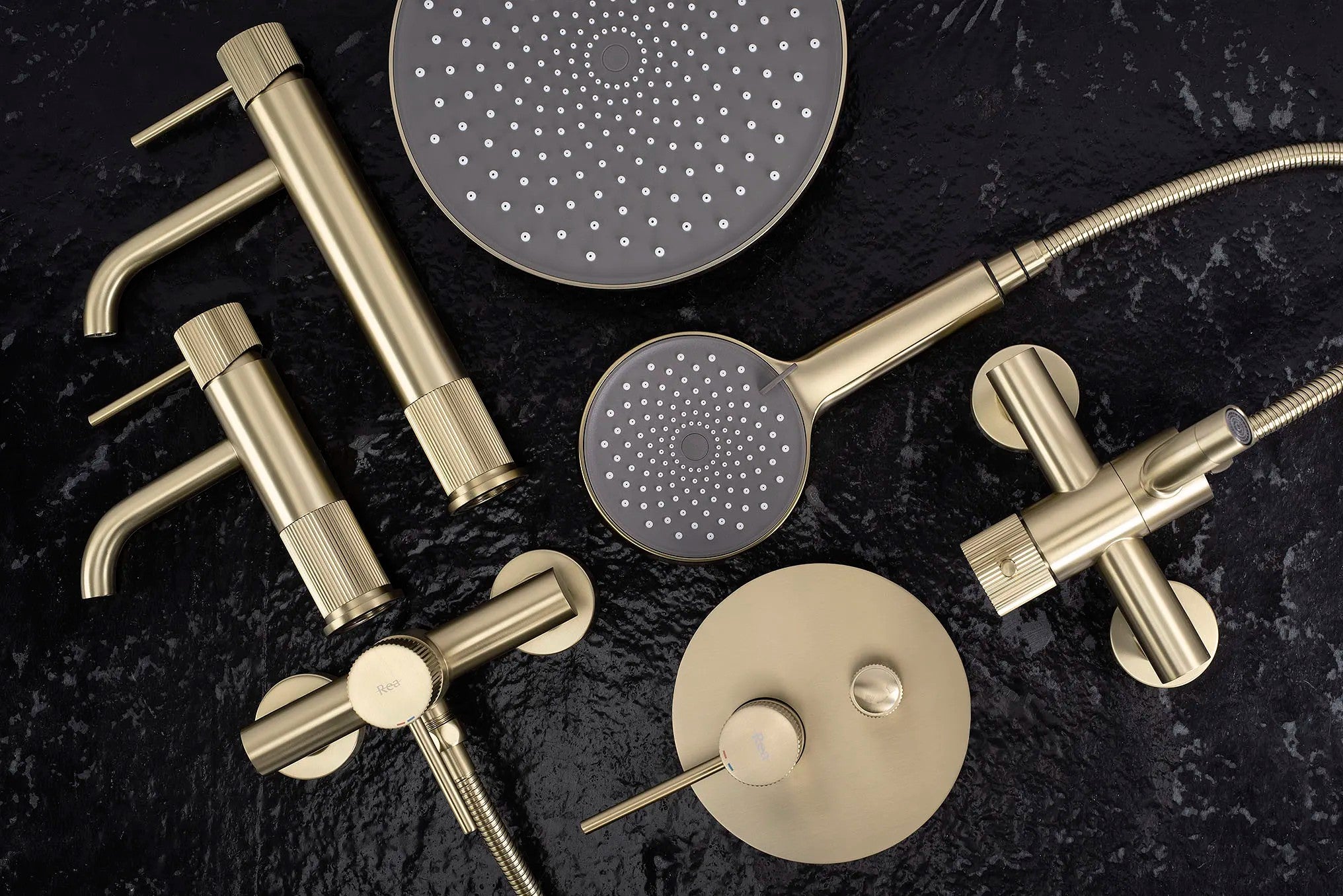 Kúpeľňová batéria Rea Lungo Stripe Brush Gold Low  13