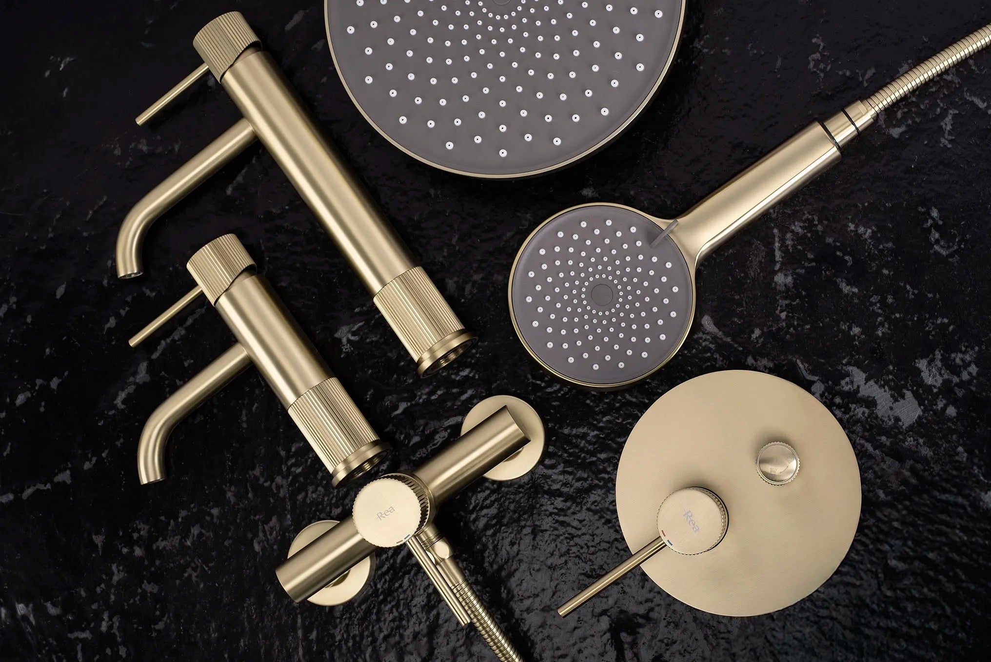 Kúpeľňová batéria Rea Lungo Stripe Brush Gold Low  14