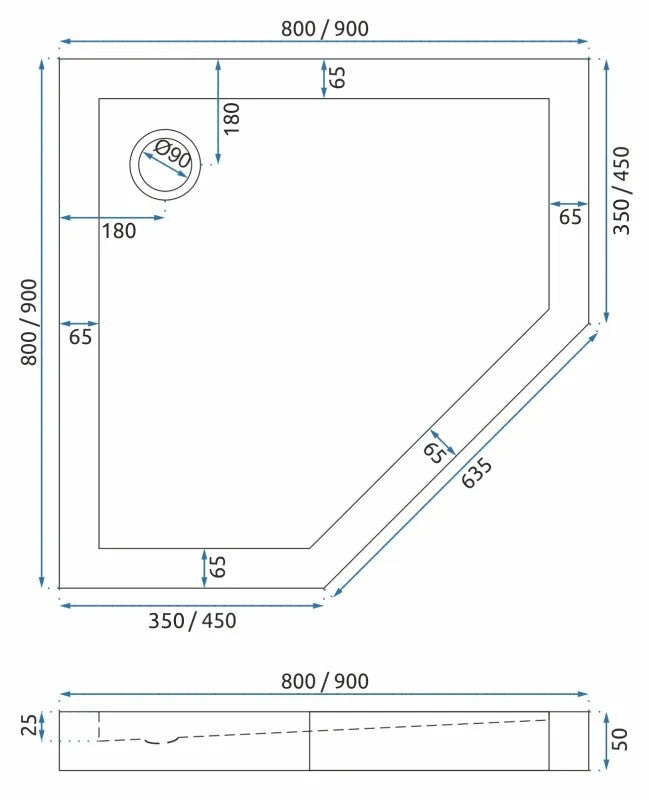 Sprchovací kút REA DIAMOND 90x90 - matná čierna S detským bazénom Diamond black 15