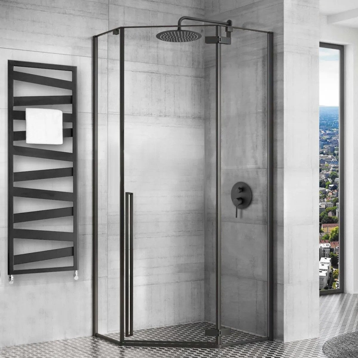 Sprchovací kút REA DIAMOND 90x90 - matná čierna Bez sprchovej vaničky 18