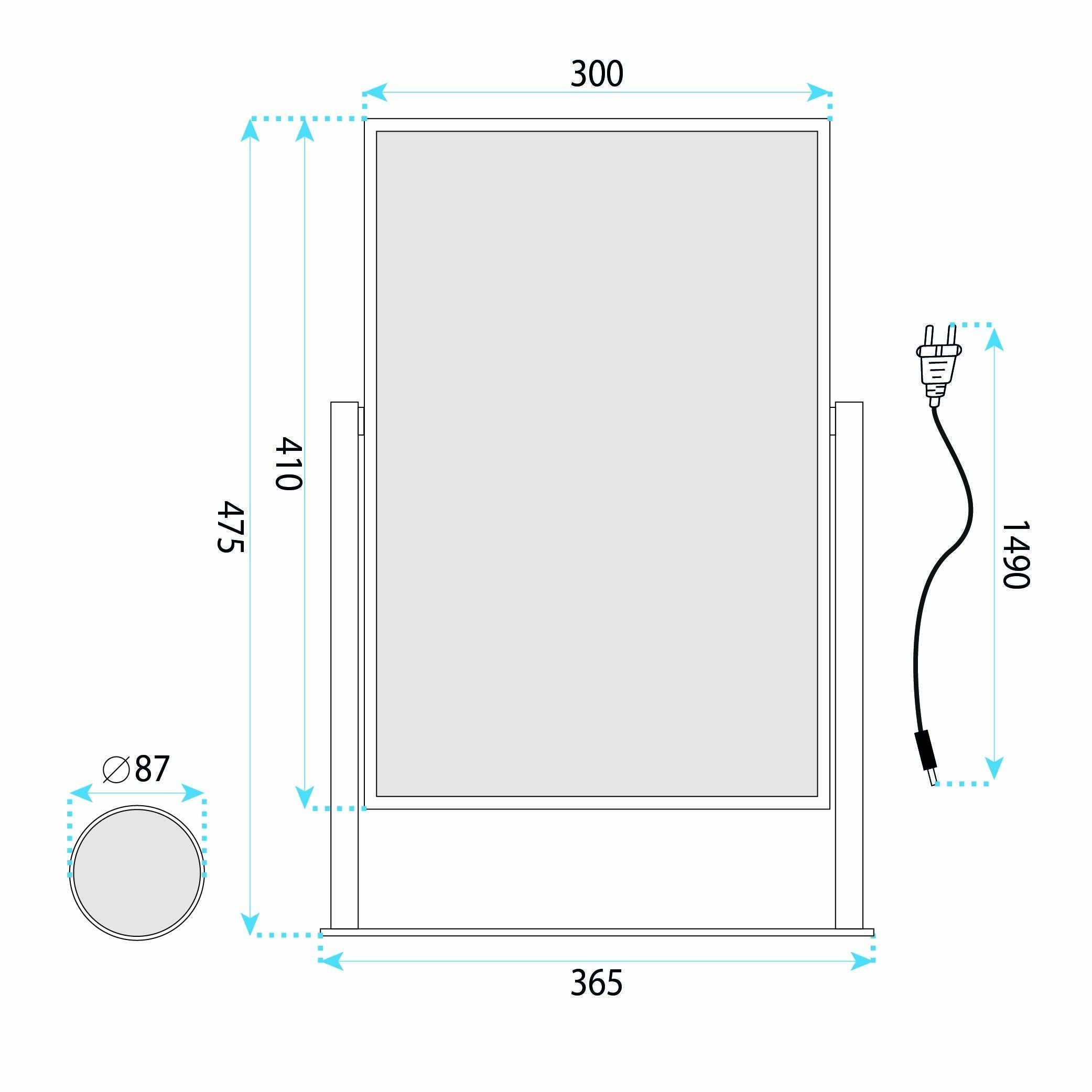 Zrkadlo LED LUMI Black 30x40cm  7