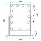 Zrkadlo LED HOLLYWOOD L.Gold 30x40  6