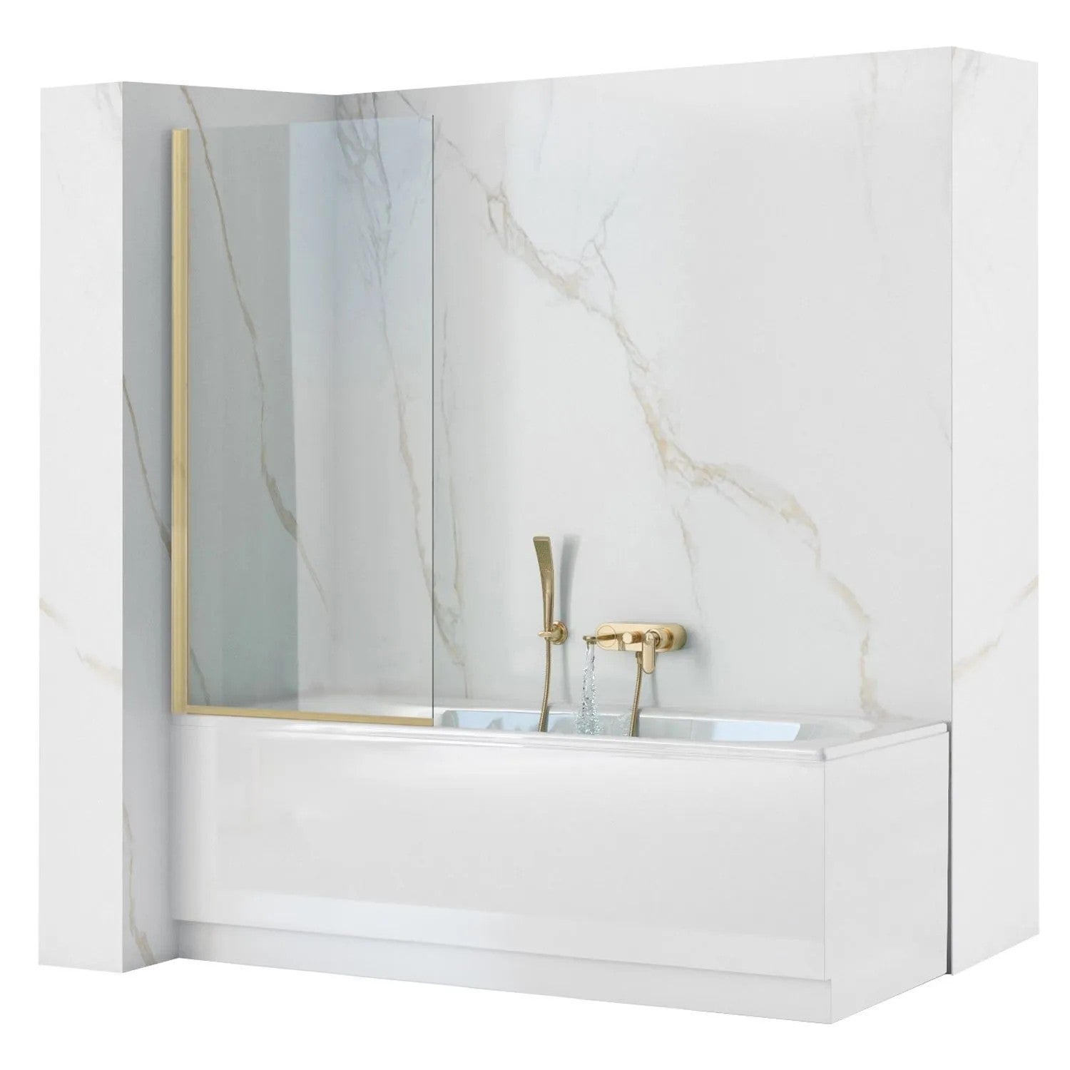 Paravan vaňový Rea Elegant Gold Brush 70  1