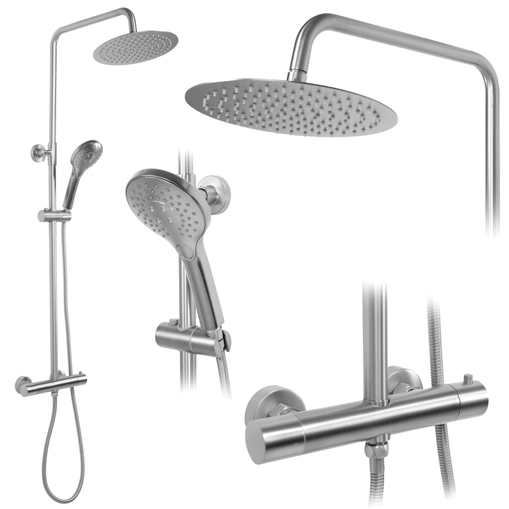Sprchový set s termostatom REA VINCENT NICKEL BRUSH INOX  1