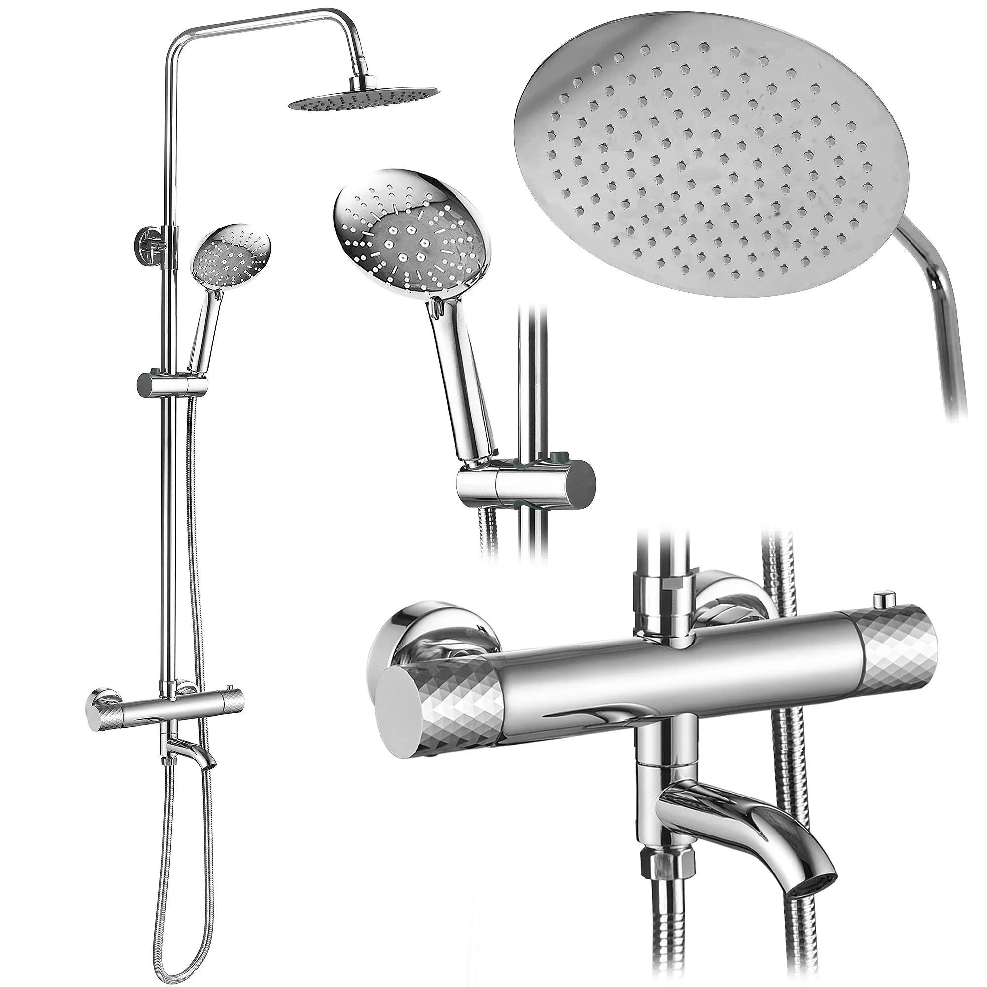 Sprchová sada s termostatom REA LUNGO Diamond - chrome  1