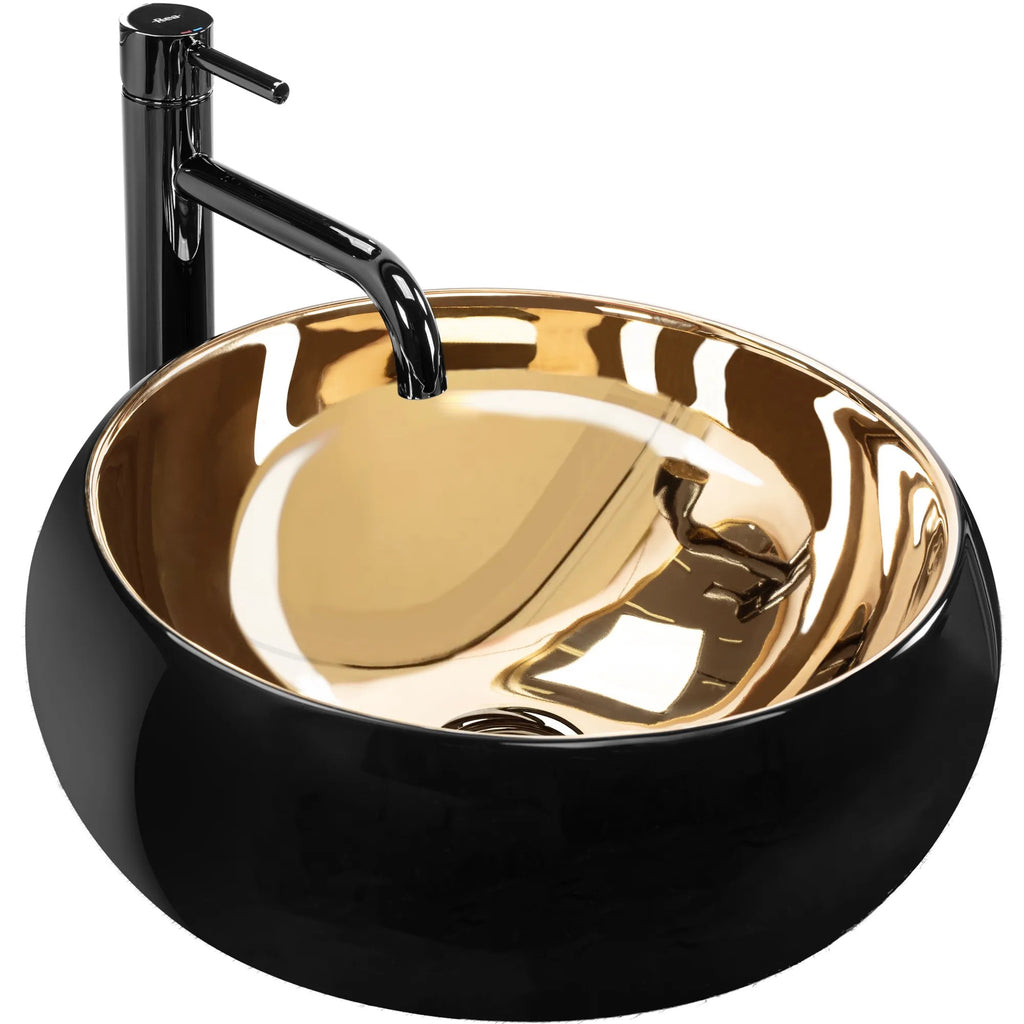 Umývadlo na dosku REA Luna Gold/Black  1