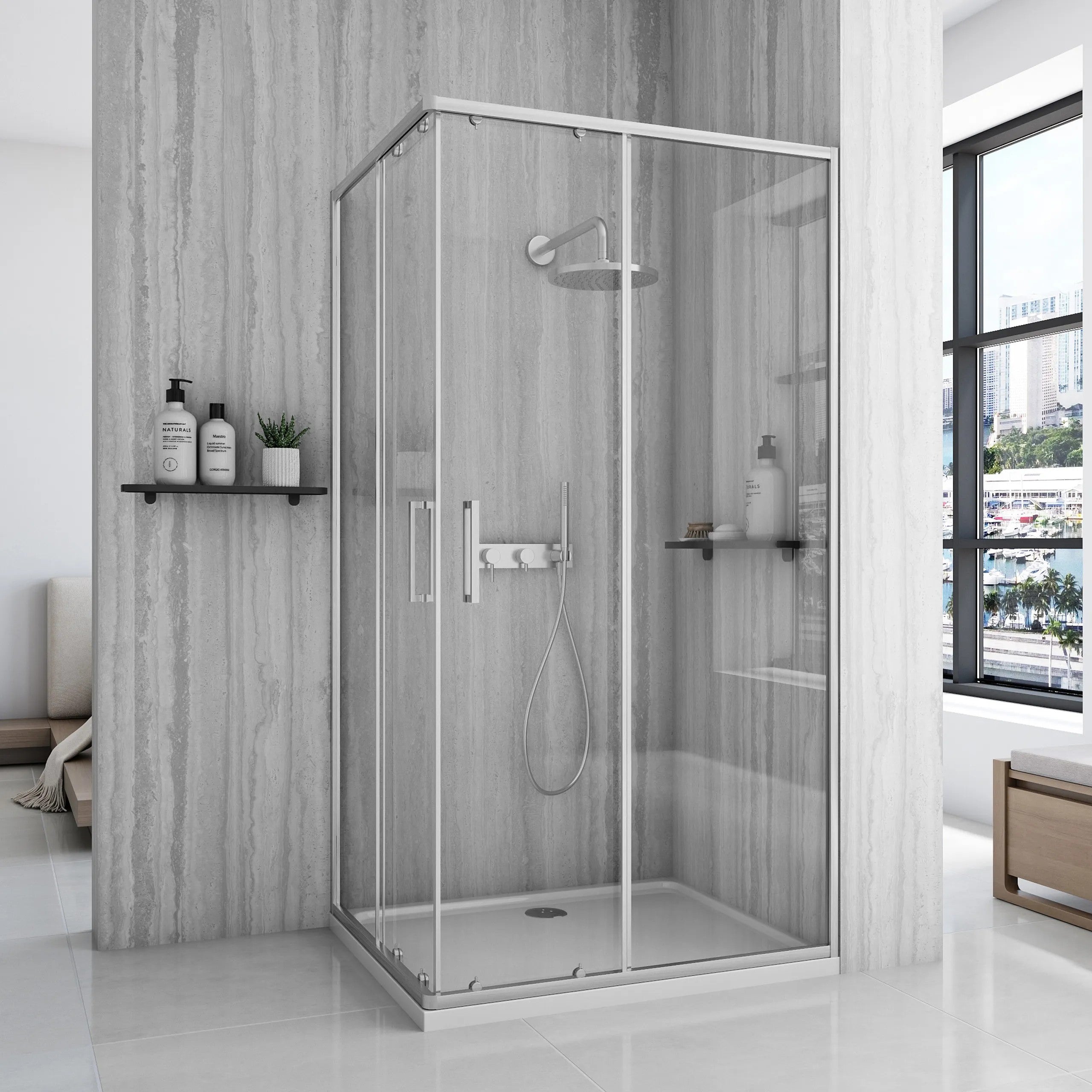Sprchovací kút REA City 80x100 Nickel Brush S detským bazénom Savoy 1