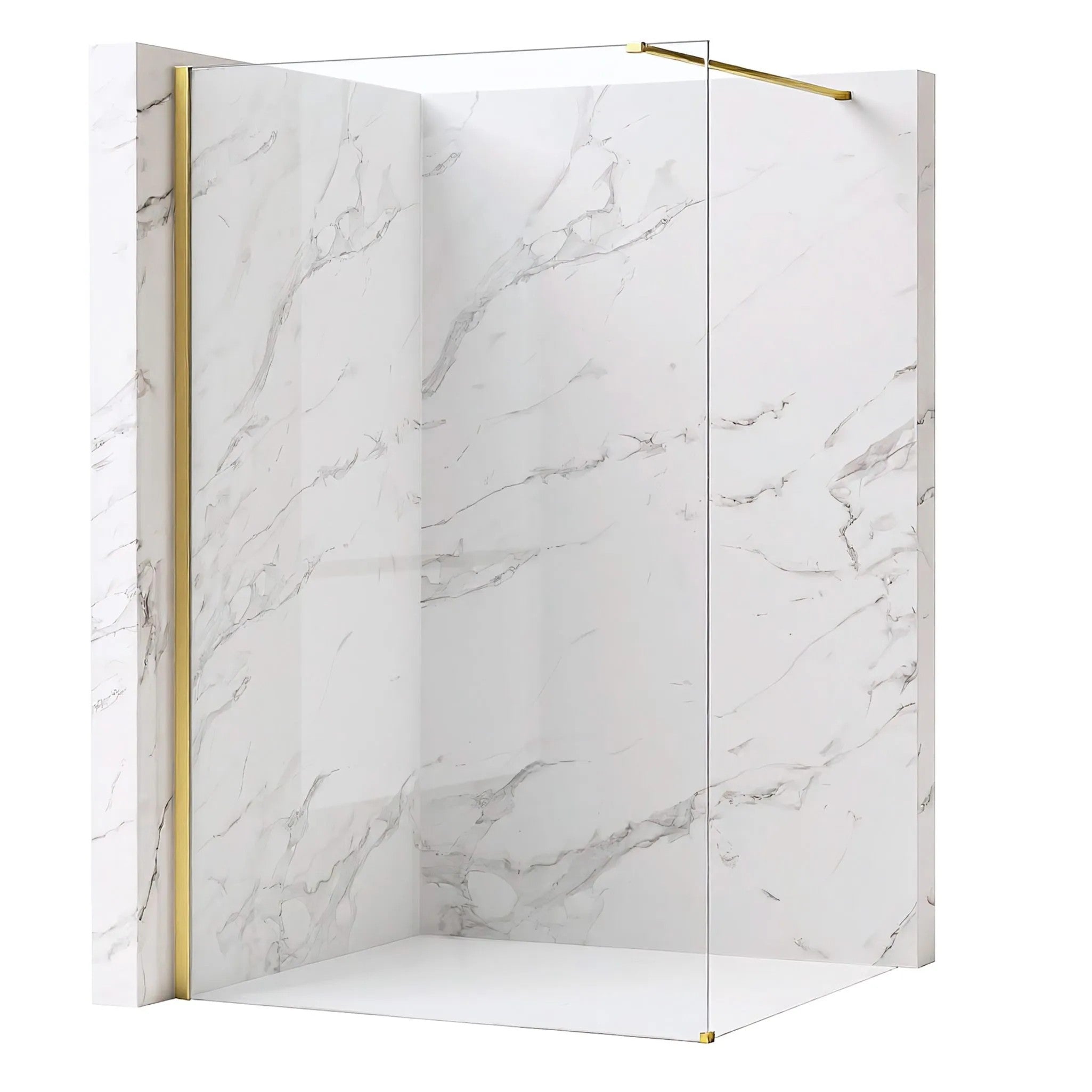 Sprchová zástena Rea Flexi Transparent / Brush Gold 70  1