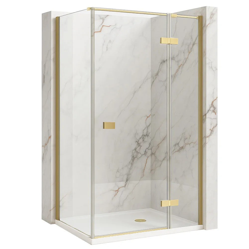 Sprchovací kút Rea Atlas 120x90 Brush Gold Ľavá 1