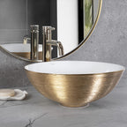 Umývadlo na dosku REA STELLA Gold Brush / White  1