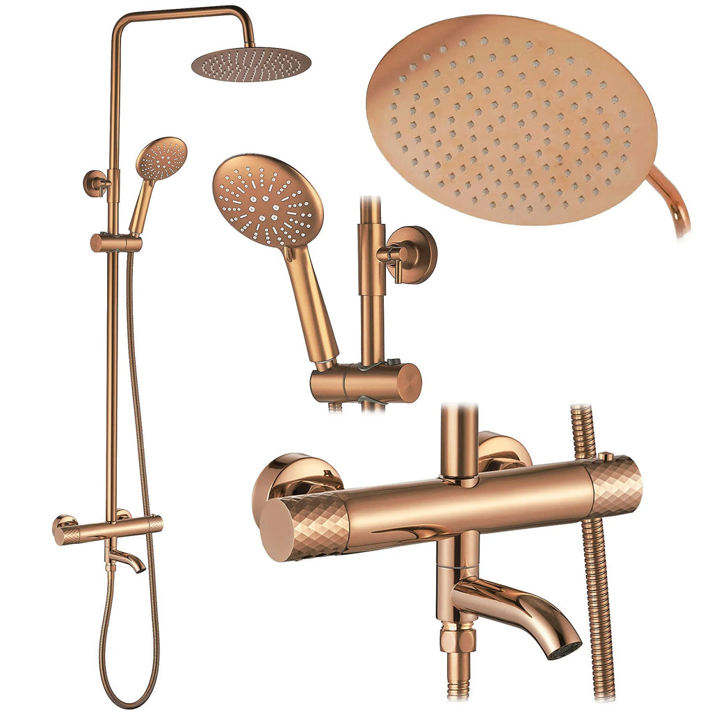 Sprchová sada s termostatom REA LUNGO Diamond - Copper  1