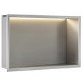 VSTAVANÁ KÚPEĽŇOVÁ POLICA LED 30x45 steel brush  1