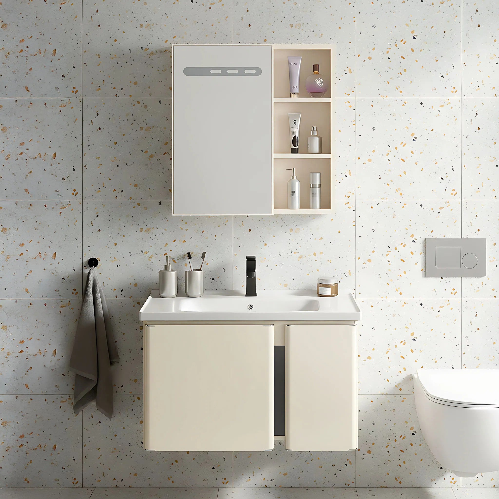 Súprava kúpeľňového nábytku s umývadlom Tula 60cm Beige  1