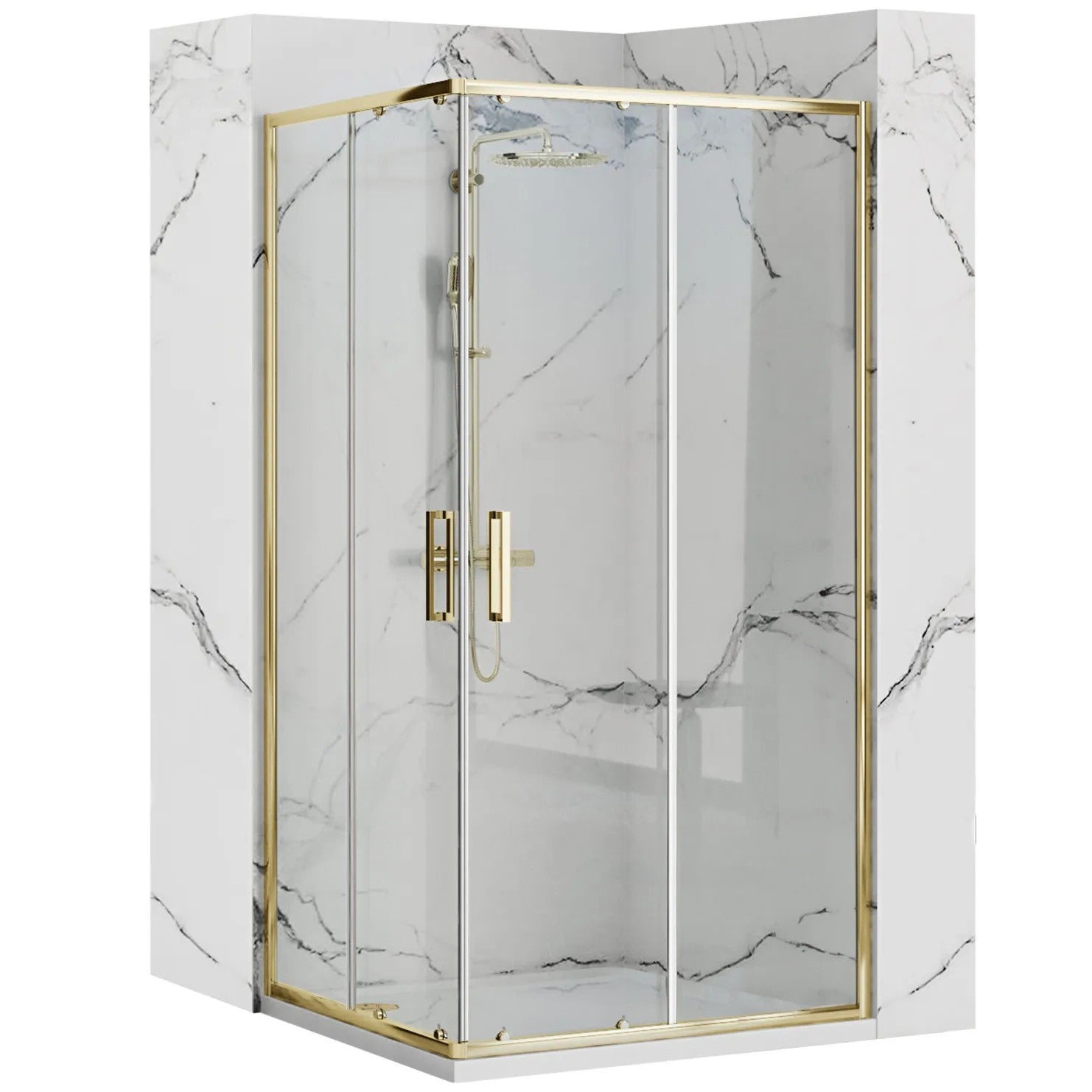 Sprchovací kút REA PUNTO 80x100 Gold S detským bazénom Savoy black 1