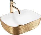 Umývadlo na dosku Rea Belinda White GOLD BRUSH  1