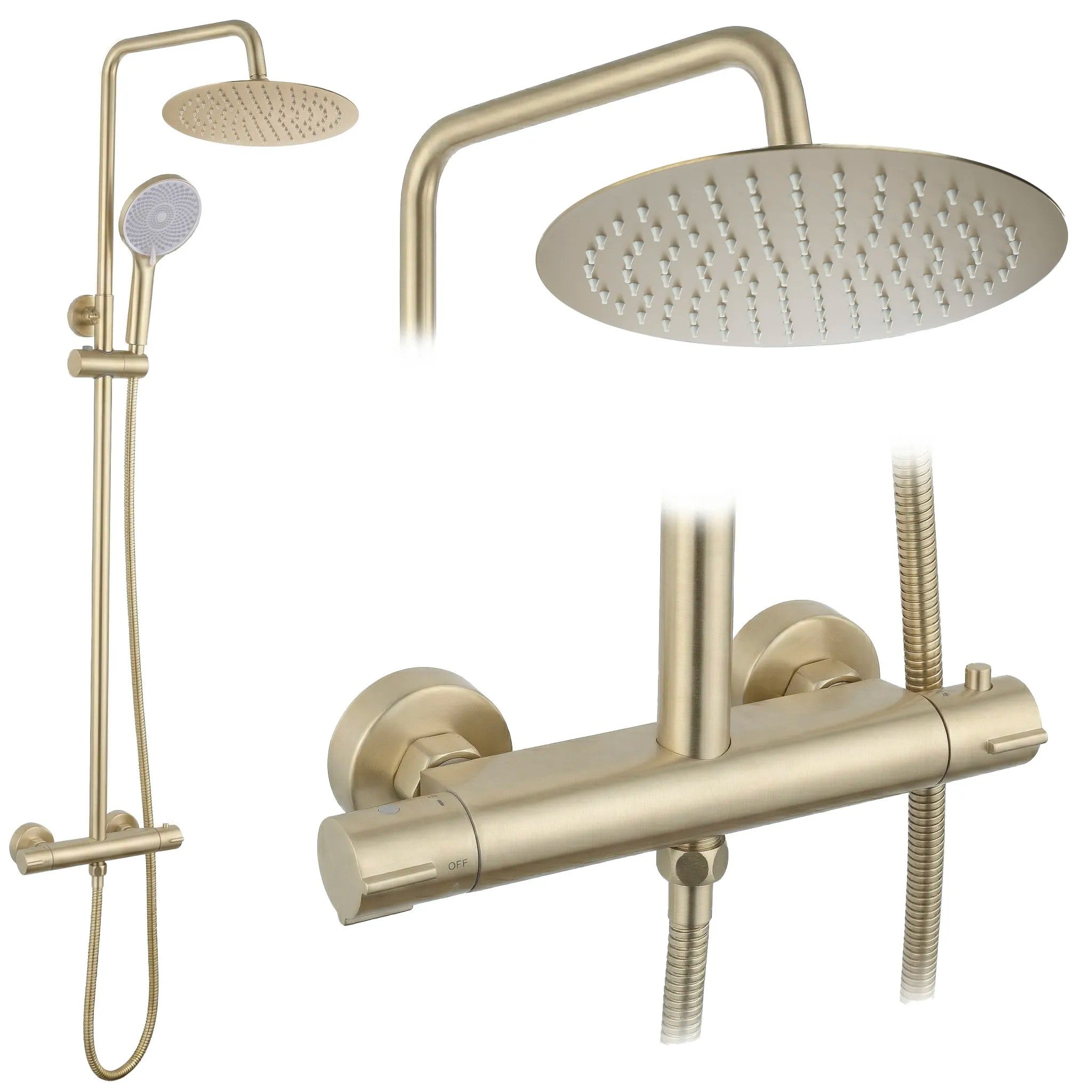 Sprchová súprava bez výtoku s termostatom Rea Lungo Gold Brush  1