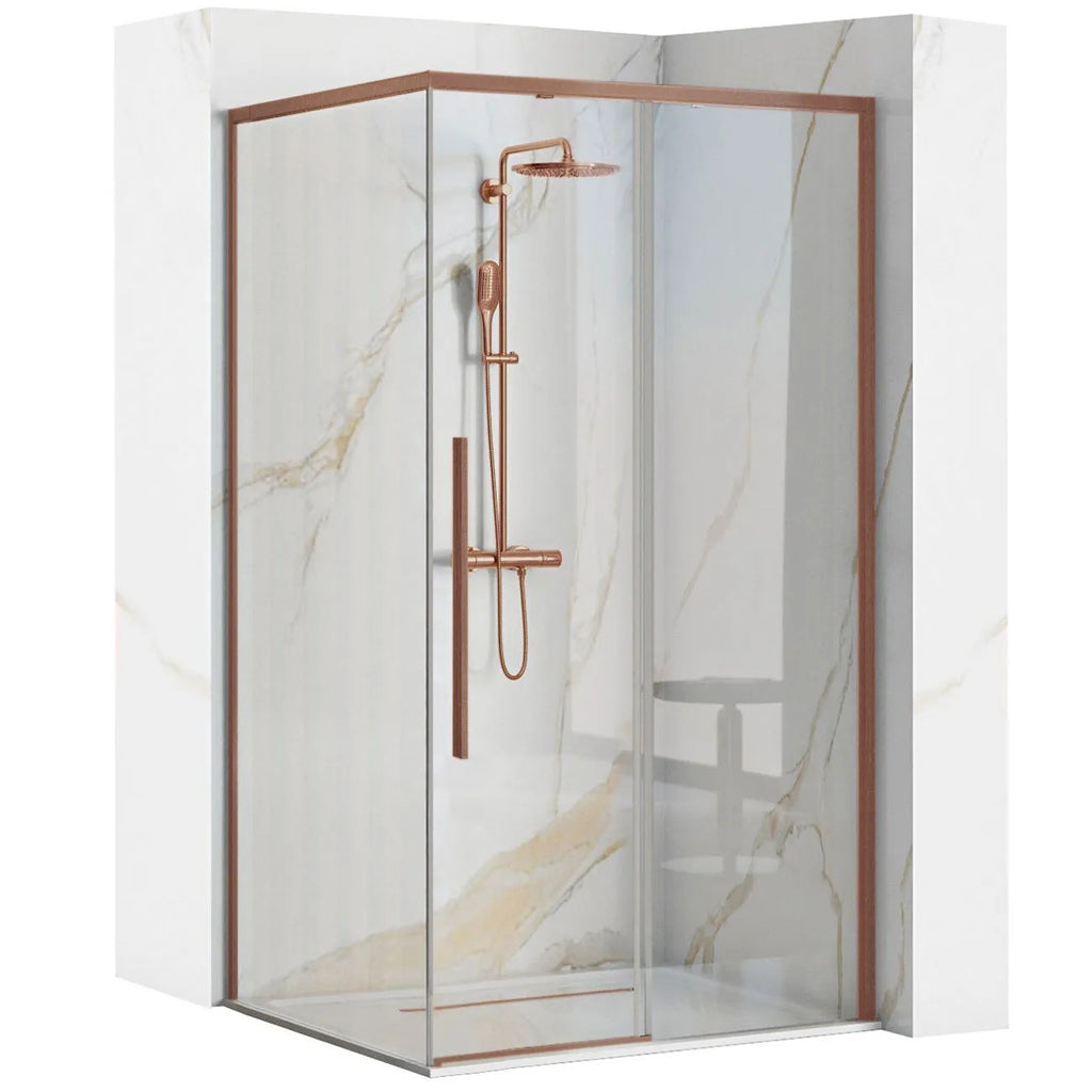 Sprchovací kút REA SOLAR - Copper Brush 90x90 Bez sprchovej vaničky 1
