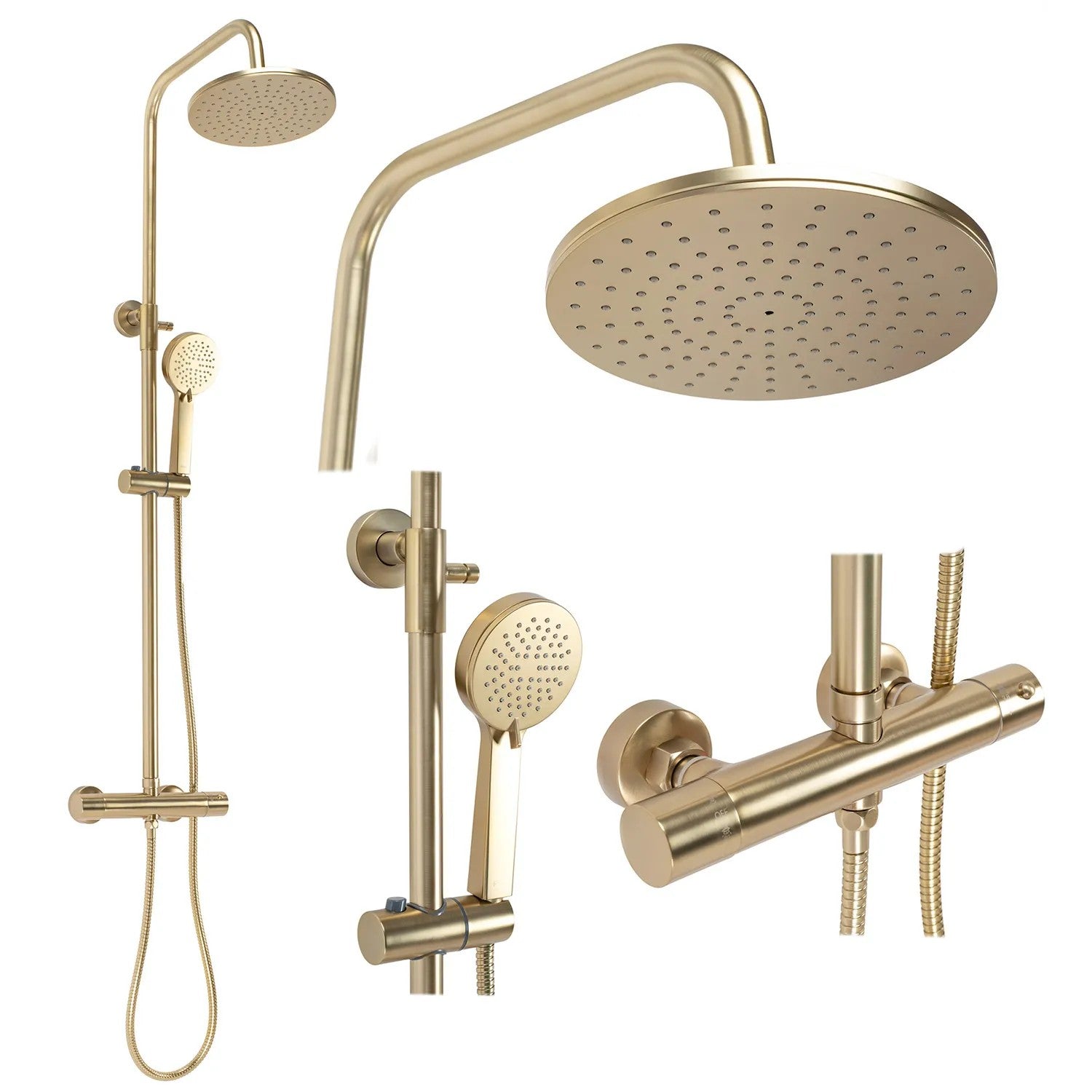Sprchový set cu termostat Rea PAROT BRUSHED GOLD  1