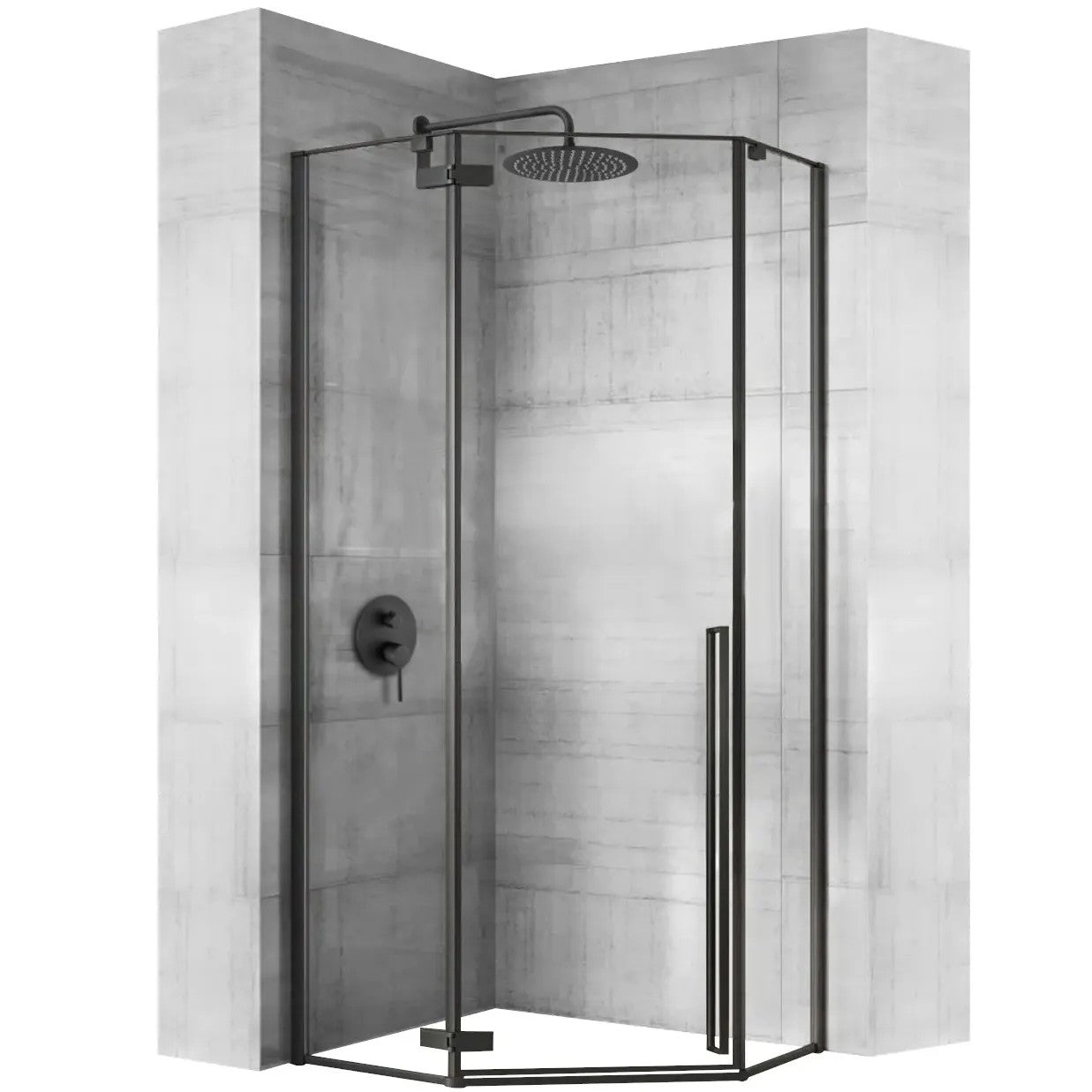 Sprchovací kút DIAMOND BLACK MAT 80x80 S detským bazénom Diamond 1