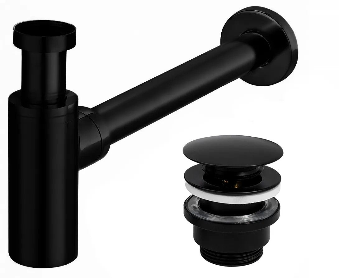 Umývadlový sifón Klik-Klak Universal Rea Black Matt  1