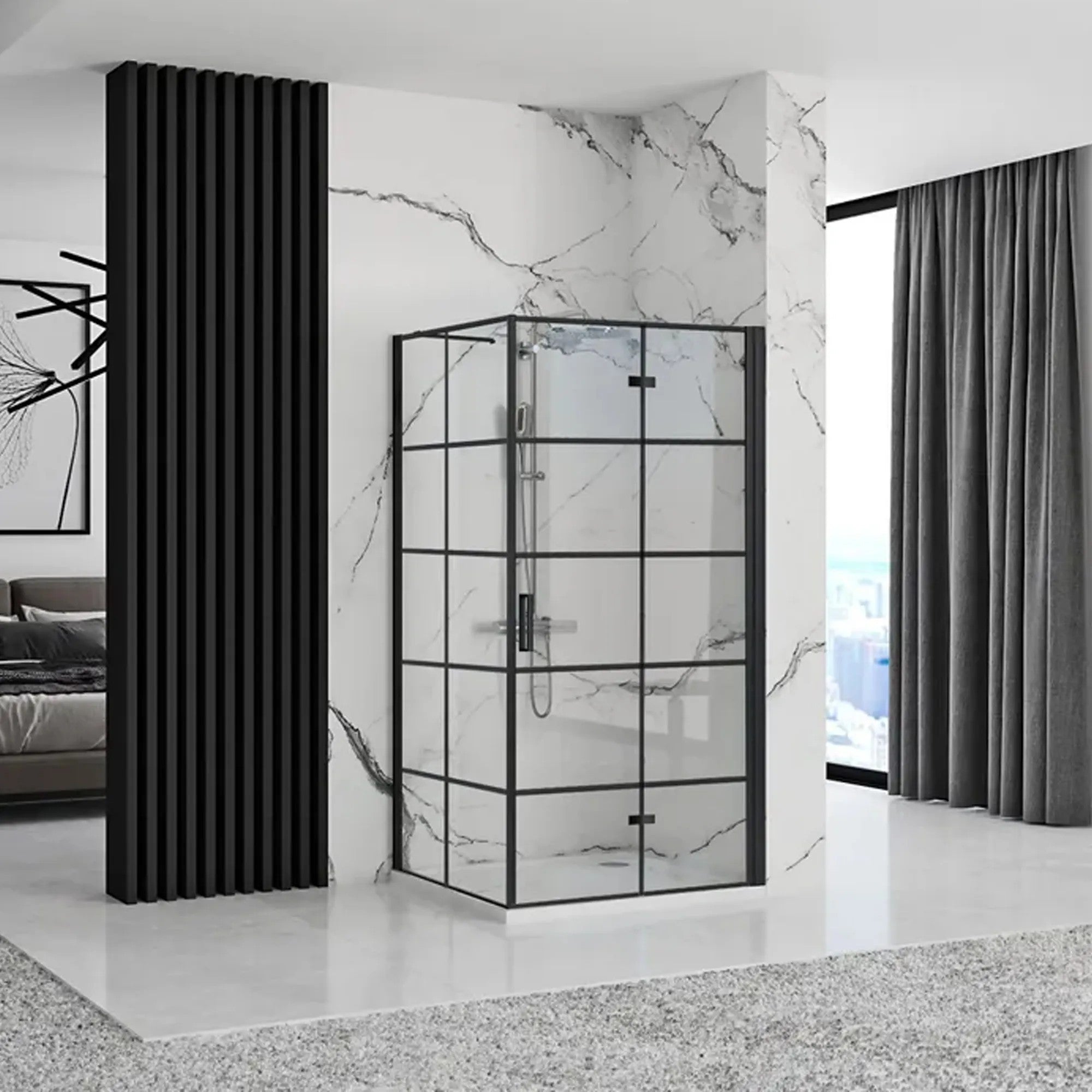 Sprchová kabína Rea Molier Black Double 90x110  1