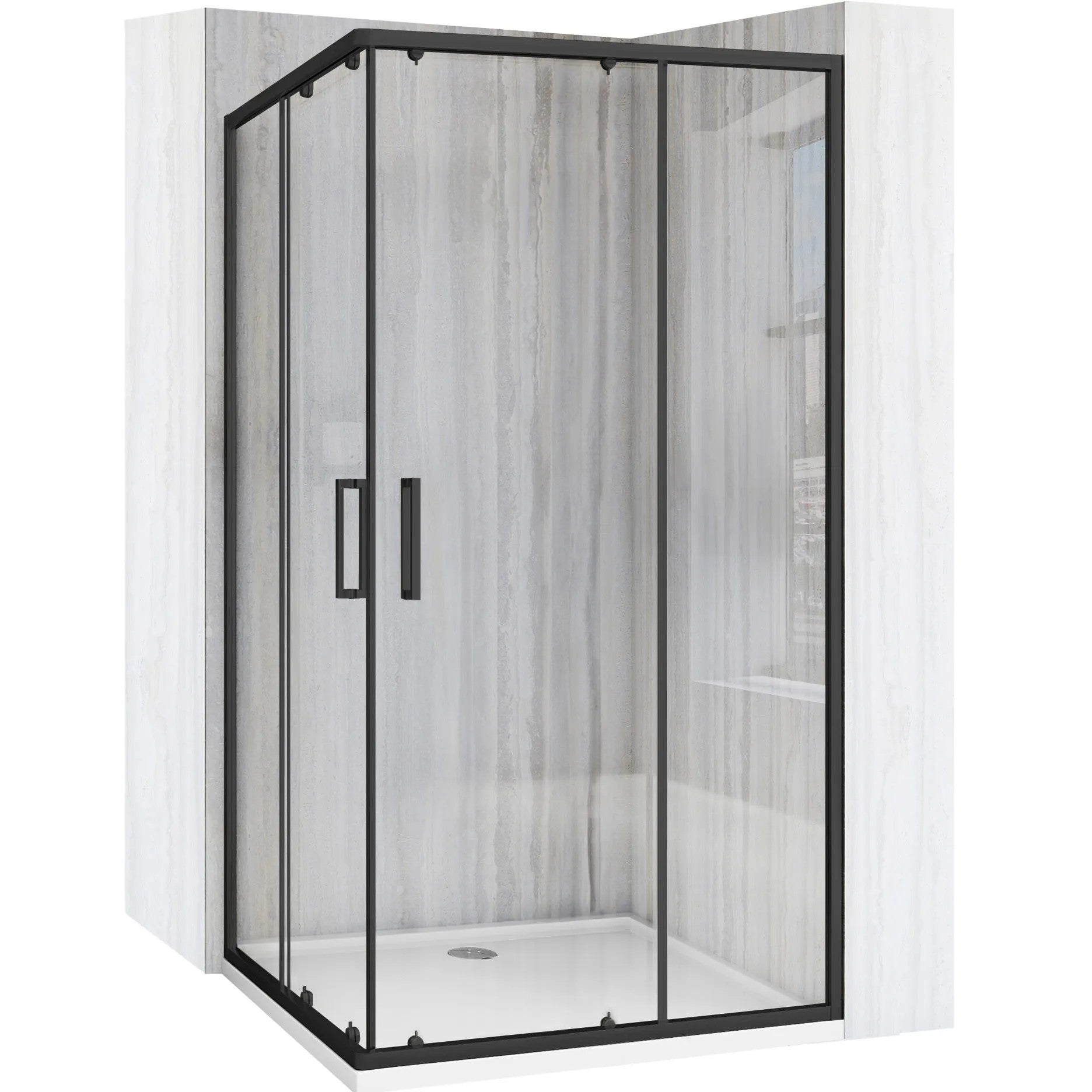 Sprchovací kút REA City 80x100 Black S detským bazénom Savoy black 1
