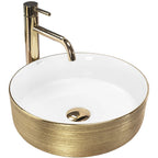 Umývadlo na dosku Rea Sami White Brush Gold  1
