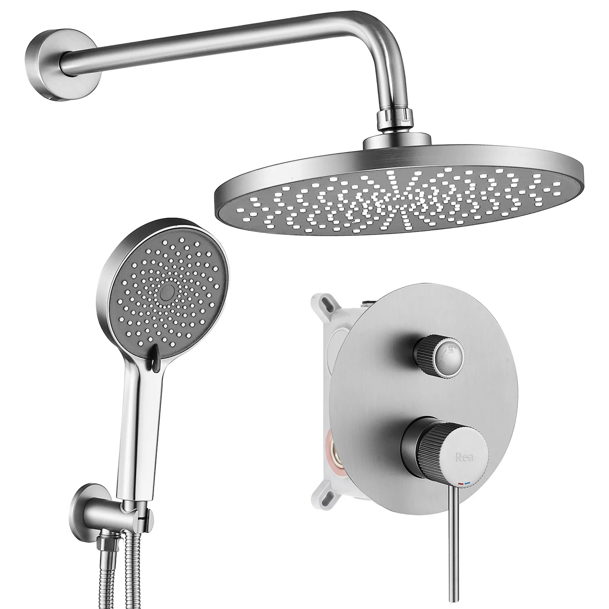 Podomietková sprchová súprava Rea Lungo Stripe Nickel Brush + BOX  1