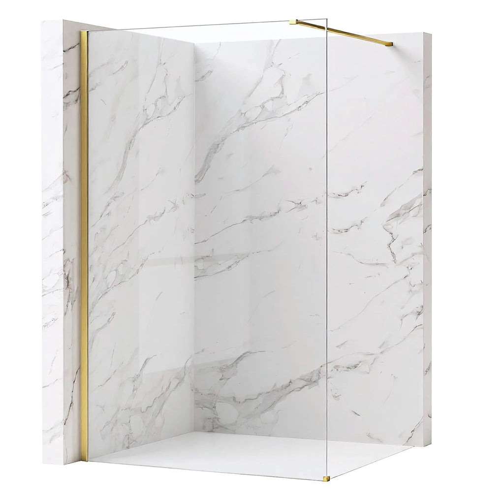 Sprchová zástena Rea Flexi Transparent / Brush Gold 100  1
