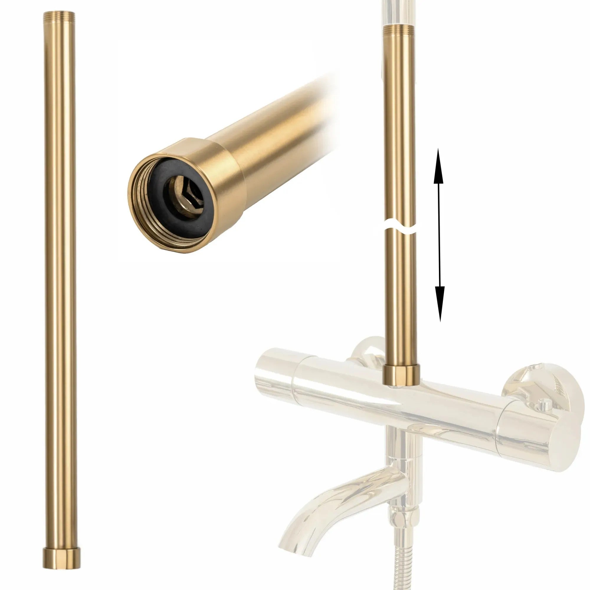 Predĺženie pre vaňovú/sprchovú súpravu BRUSH GOLD 50cm  1