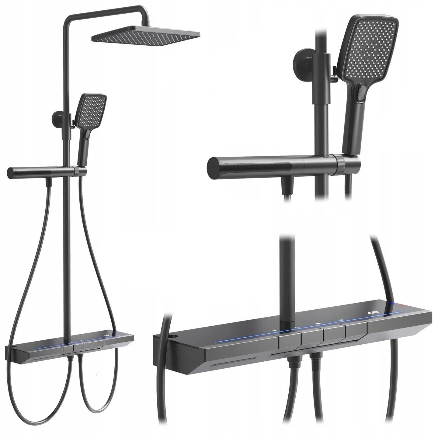 Sprchový set cu termostat REA Pedro Titanium  1