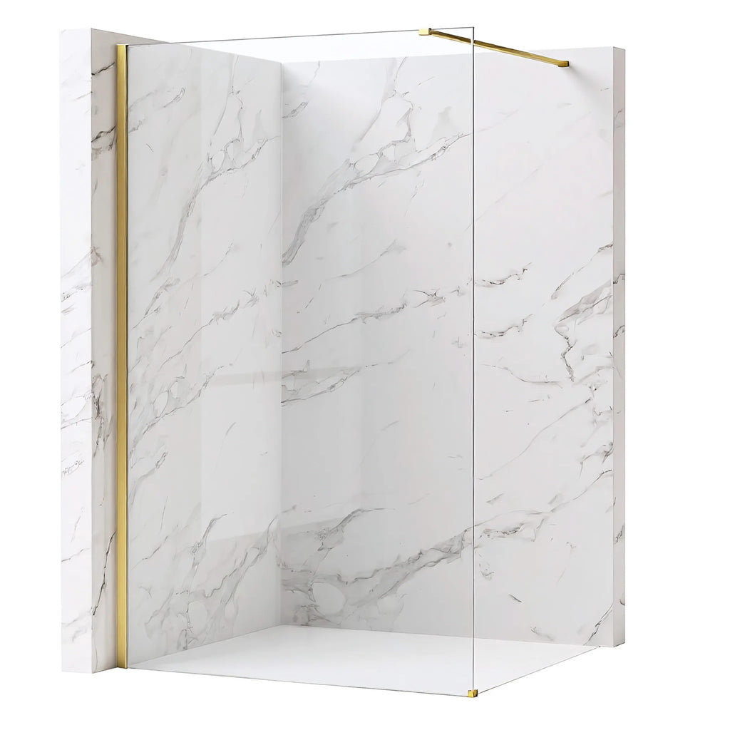 Sprchová zástena Rea Flexi Transparent / Brush Gold 80  1