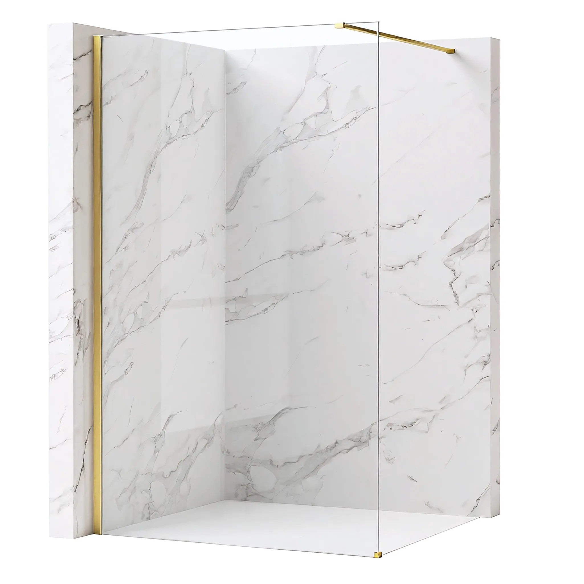 Sprchová zástena Rea Flexi Transparent / Brush Gold 80  1
