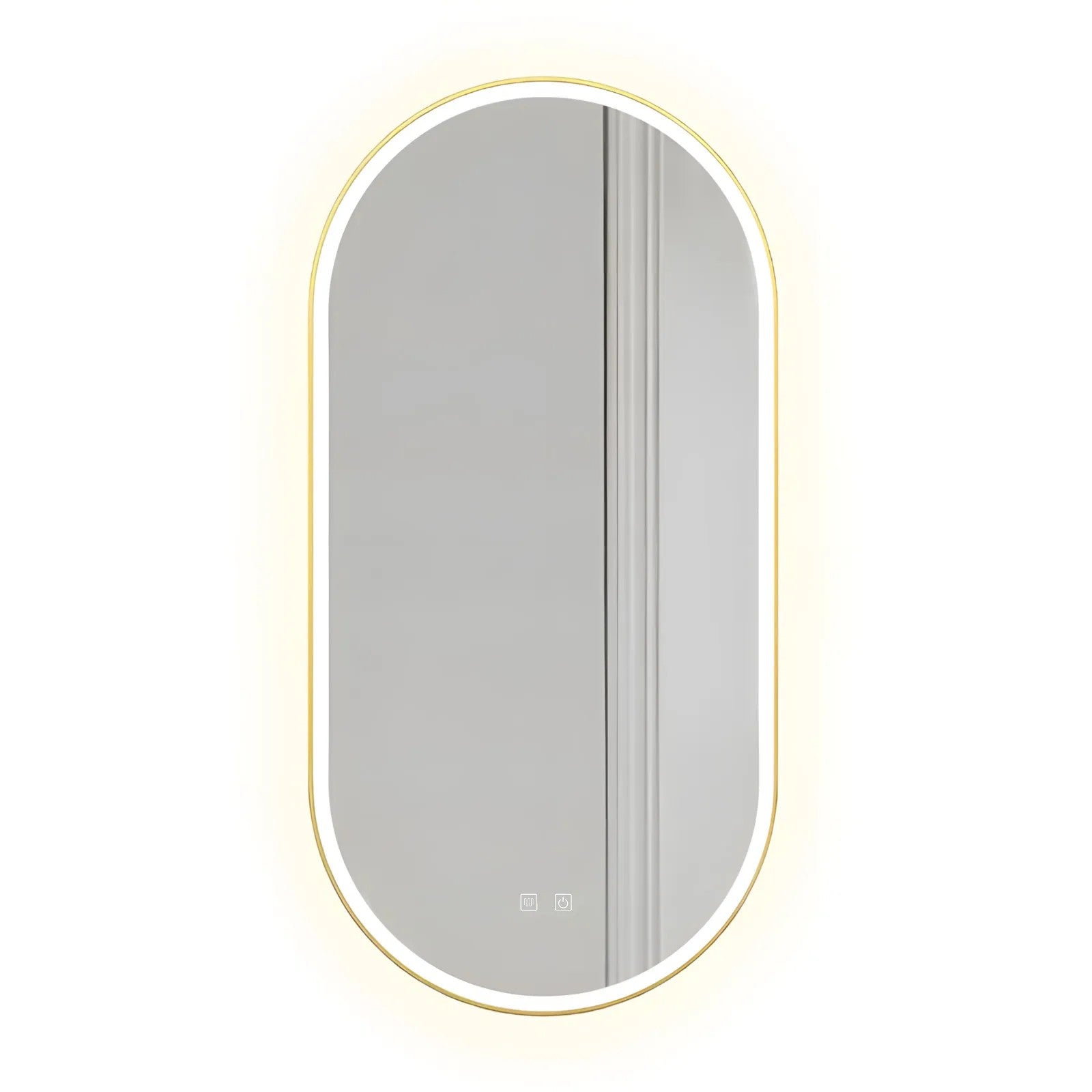 Zrkadlo LED OVL 50x100cm Brush Gold  1