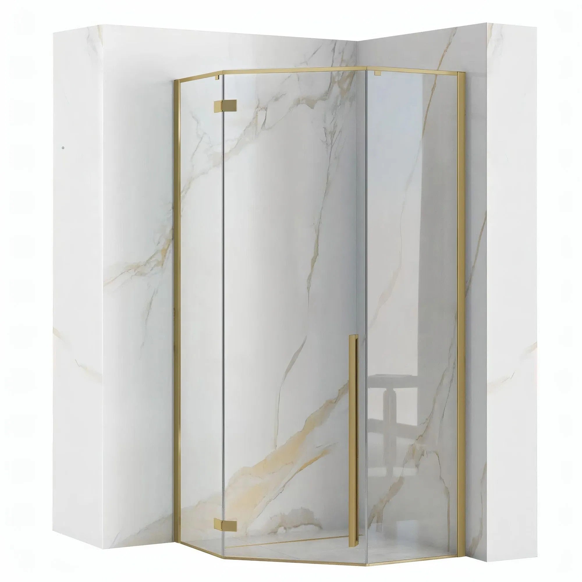 Sprchovací kút REA DIAMOND 100x100 BRUSH GOLD  1