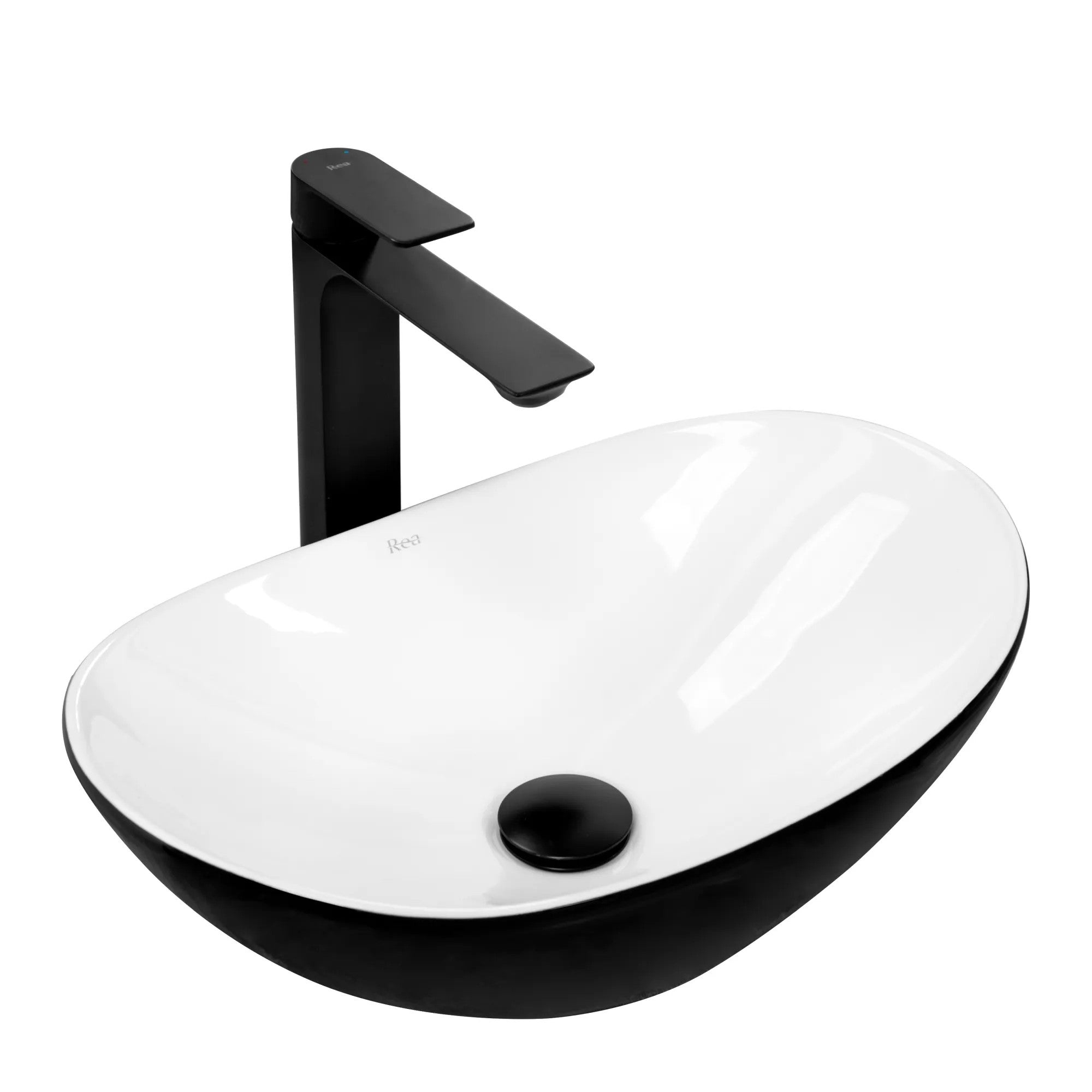 Umývadlo na dosku REA Royal Mini Black White  1