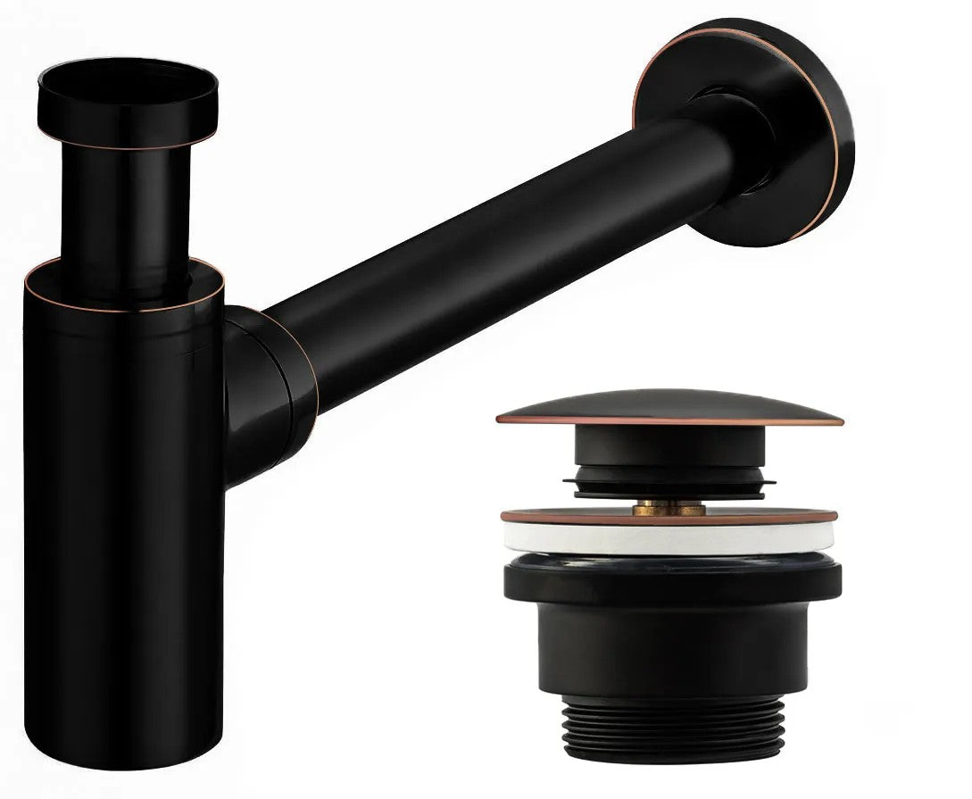 Umývadlový sifón Klik-Klak Universal Rea Black Aged  1