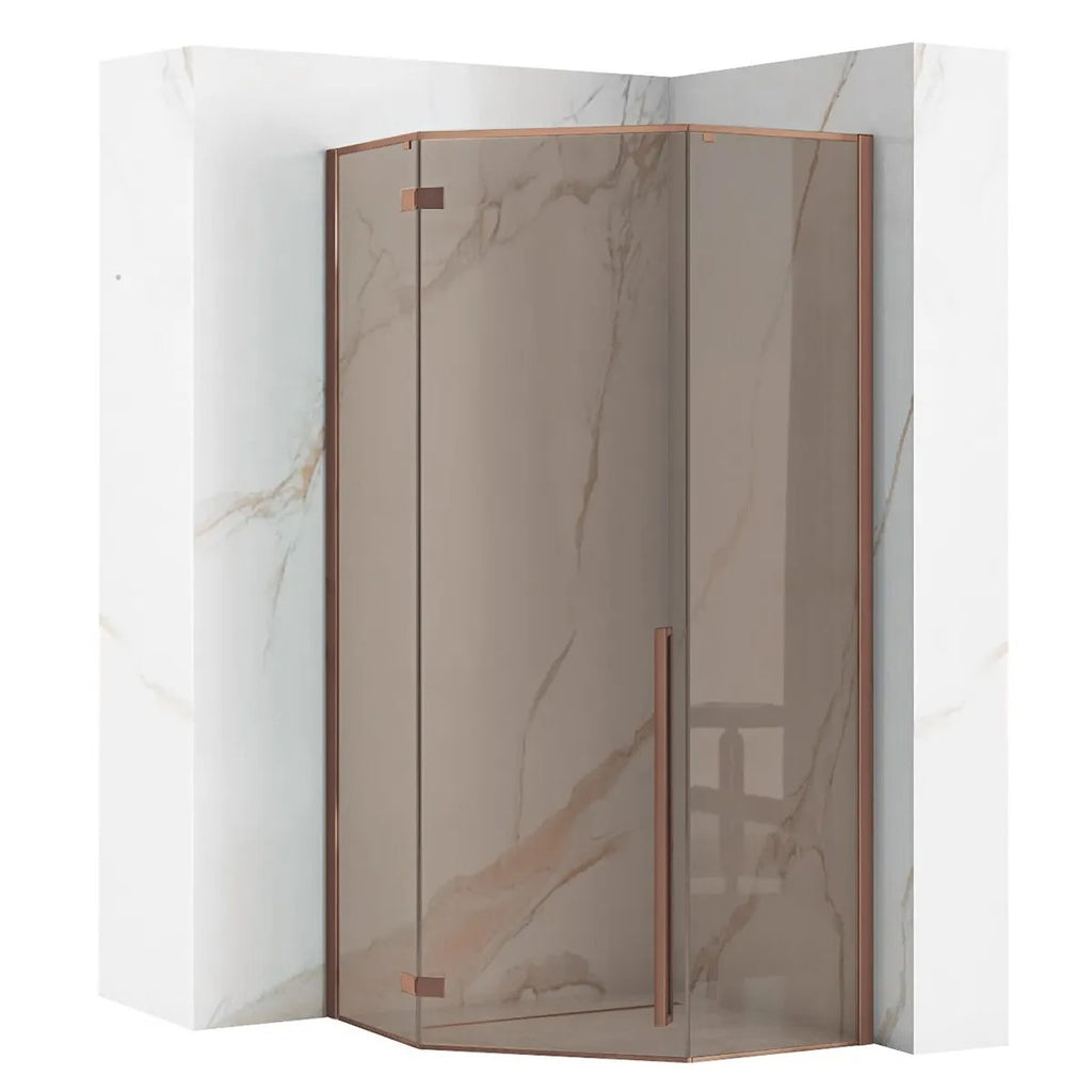 Sprchovací kút REA DIAMOND 90x90 COPPER BRUSH S detským bazénom Diamond black 1