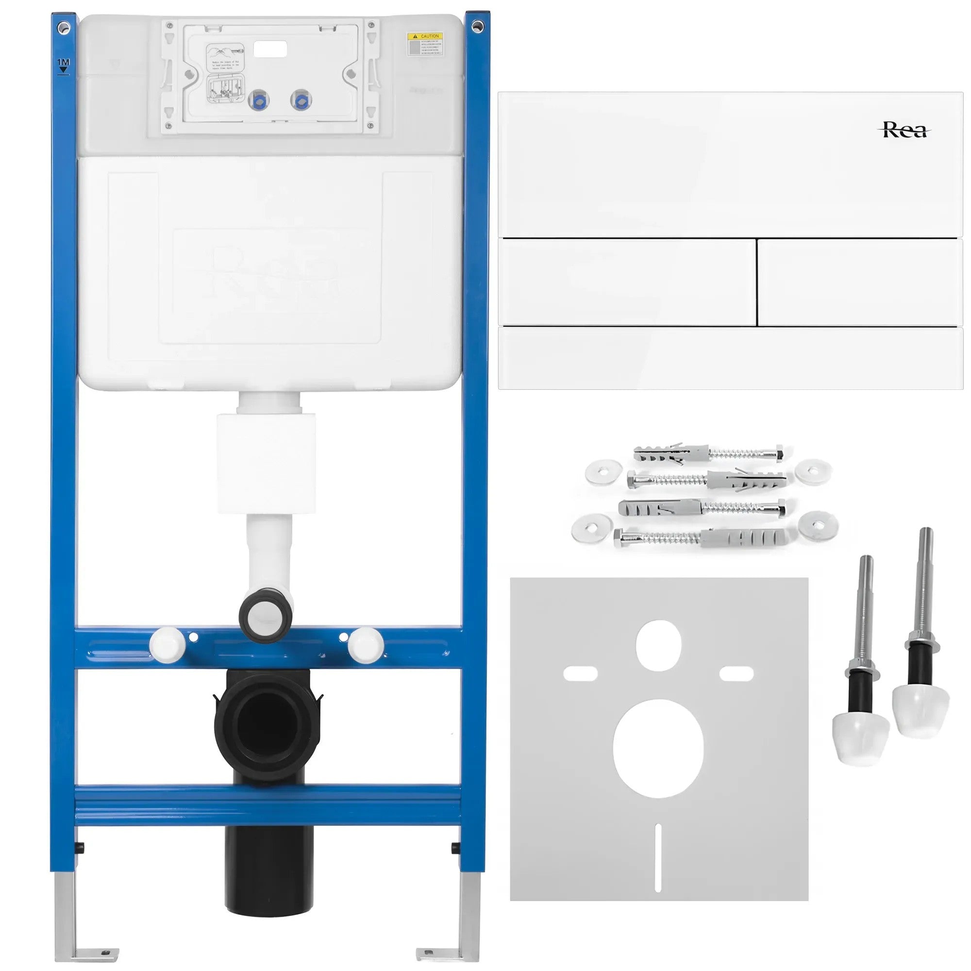 Podomietkový WC systém K011A-Q + tlačidlá T White Glass  1