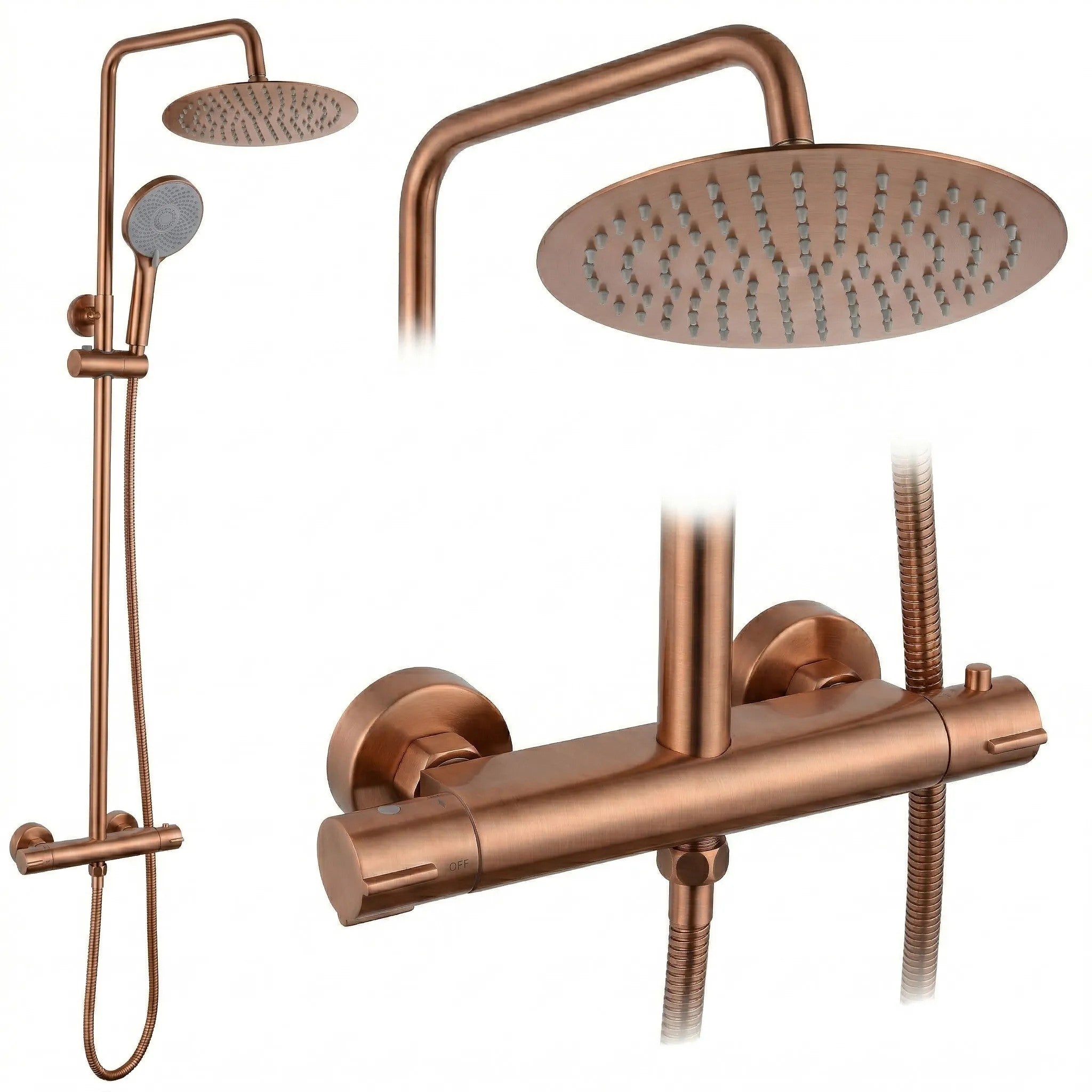 Sprchová súprava bez výtoku s termostatom Rea Lungo Copper  Brush  1