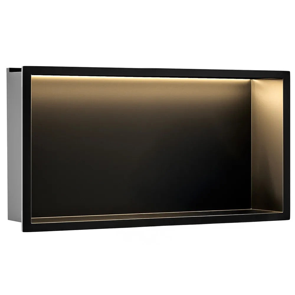 VSTAVANÁ KÚPEĽŇOVÁ POLICA LED 30x60 black  1