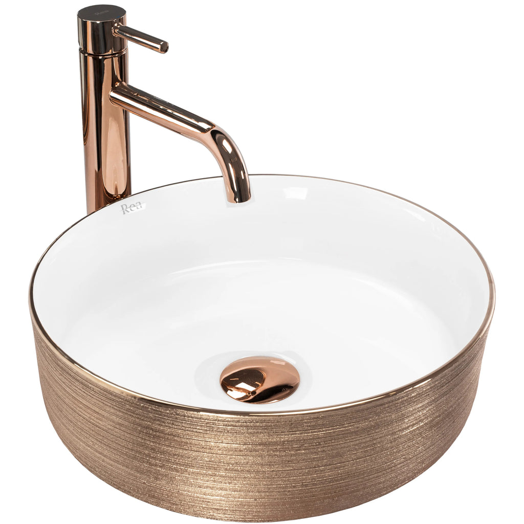 Umývadlo na dosku Rea Sami Brush Rose Gold  1