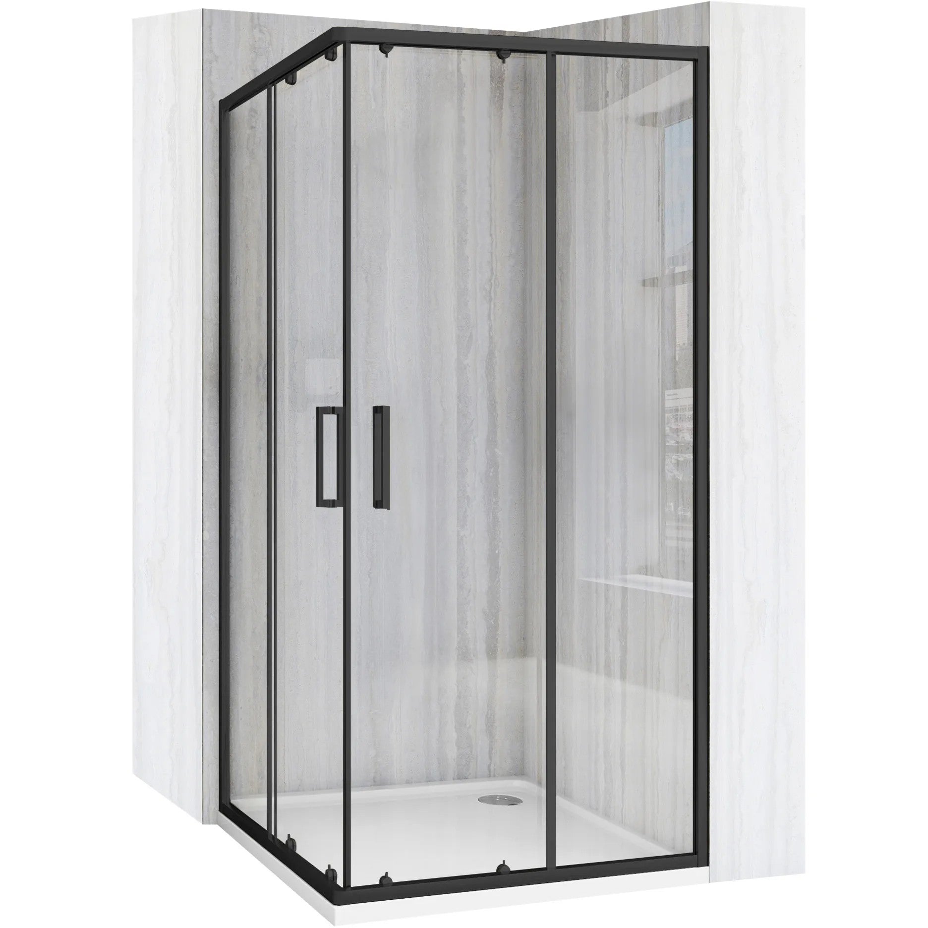 Sprchovací kút REA City 90x90 Black S detským bazénom Savoy black 1