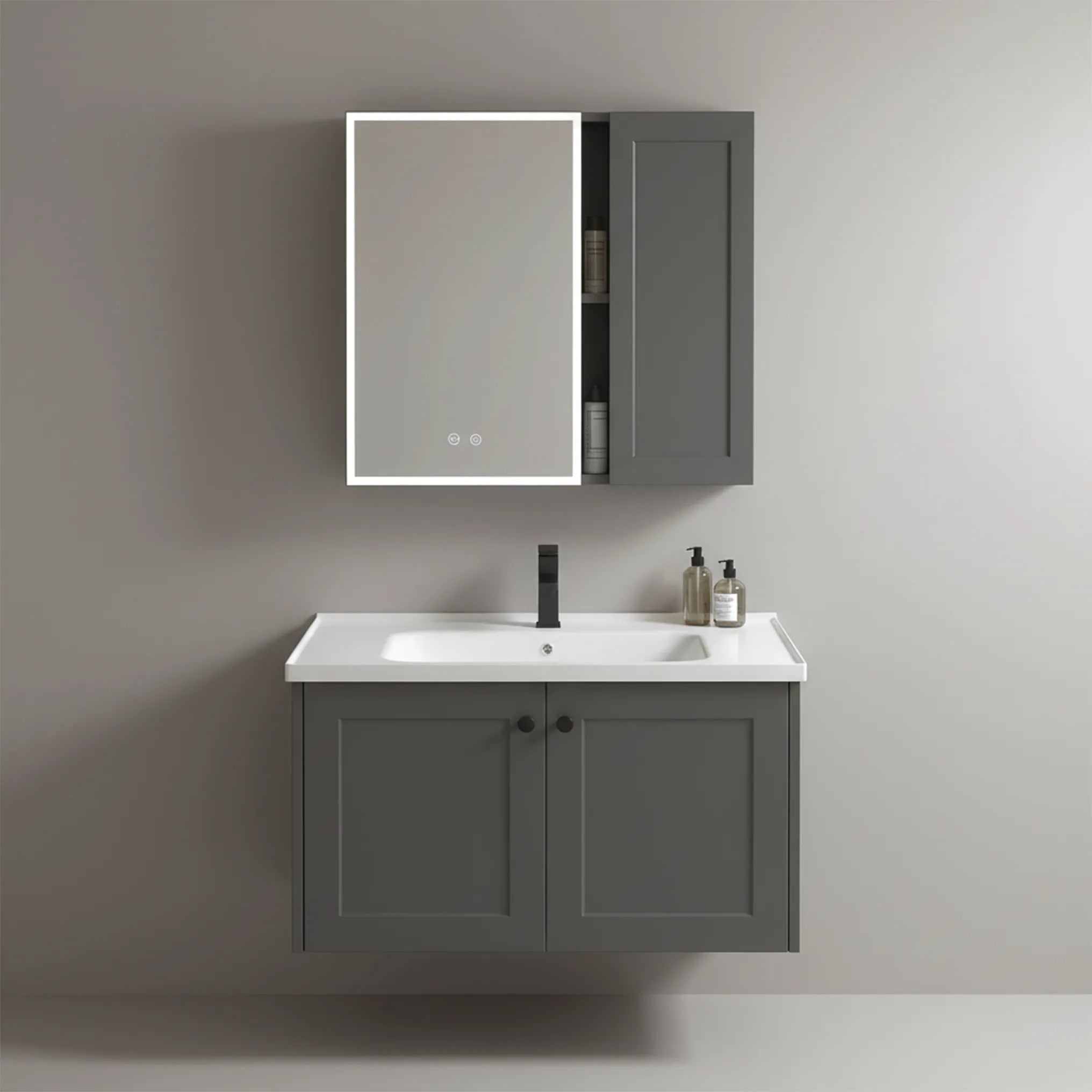 Súprava kúpeľňového nábytku s umývadlom Monti 60cm Grey  1