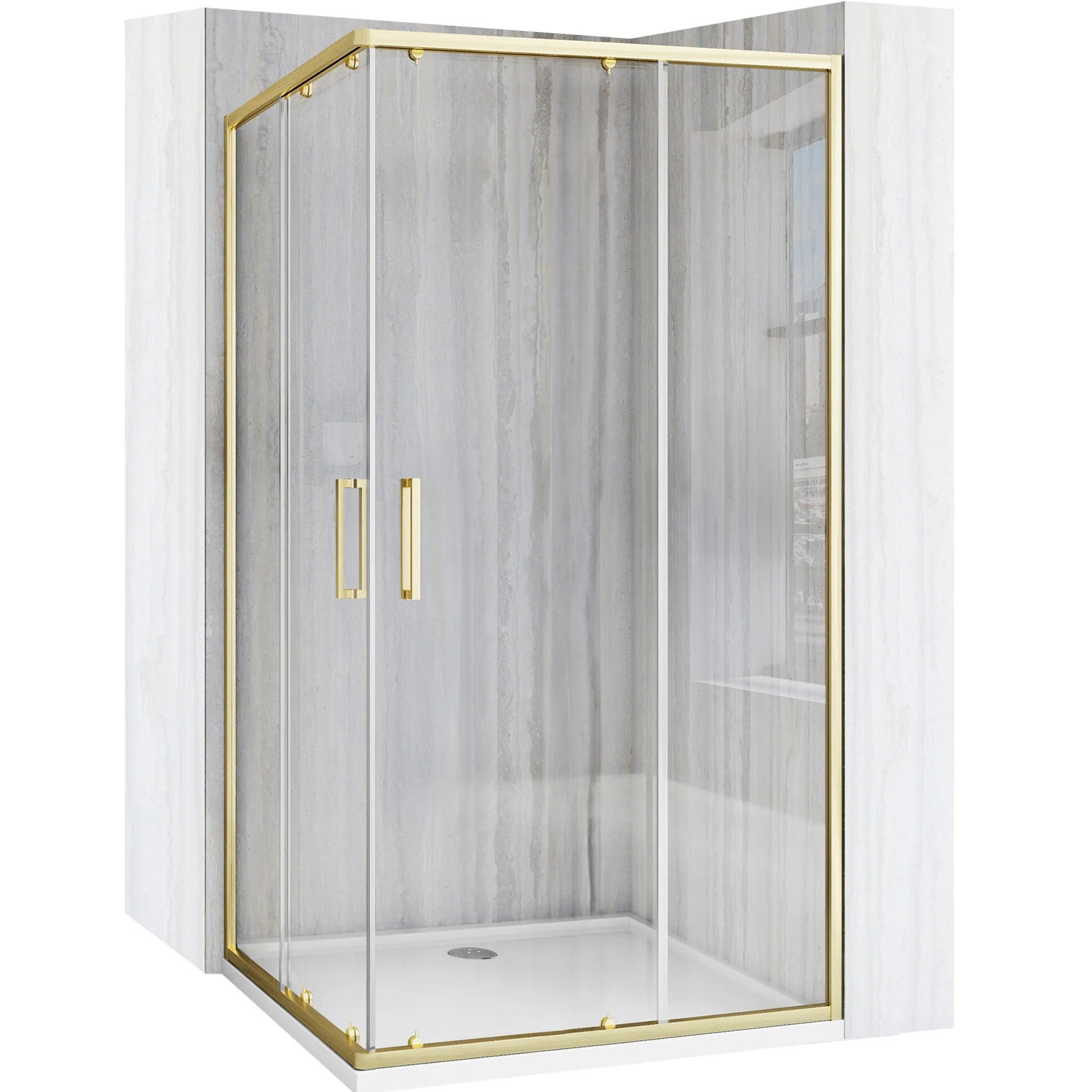 Sprchovací kút REA City 80x100 Brush Gold S detským bazénom Savoy black 1