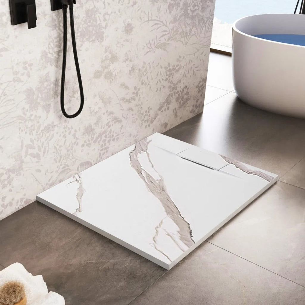 Sprchová vanička Bazalt CARRARA WHITE 90x90  1